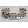 Image 1 : Navajo Sterling Diamond Cut Cuff Bracelet
