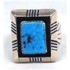 Image 1 : Navajo Silver Turquoise Ring, Size 11 W. Denetdale