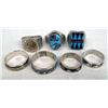 Image 1 : 7 Sterling Silver Rings, Zuni and Navajo