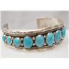 Image 2 : Navajo Sterling Turquoise Cuff Bracelet - B Lujan