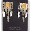 Image 1 : Navajo Sterling Chatoyant Quartz Clip-On Earrings