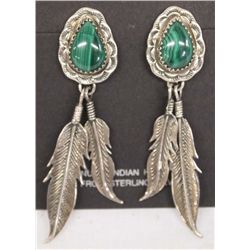 Navajo Sterling Malachite Earrings