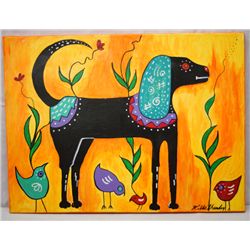 Original Acrylic ''My Puppy'' by Kills Thunder