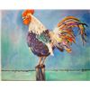 Image 1 : Original Oil on Canvas Cock-a-Doodle Doo Savarese