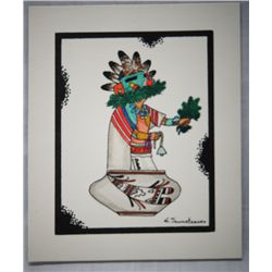 Original Hopi Painting by Edgar Sumatzkuku