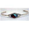 Image 1 : Zuni Bracelet Sterling & Inlays, Signed ''FA''