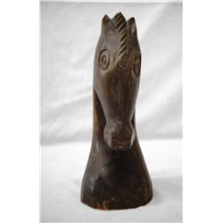 Antique Folk Art Carved Wooden Horse Head