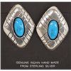 Image 1 : Navajo Silver Turquoise Earrings, Jimmie Patterson