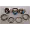 Image 1 : 7 Sterling Rings, Mostly Native American