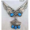 Image 1 : Navajo Silver Turquoise Necklace by Henry Addikie