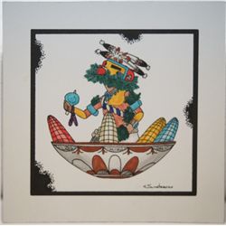 Original Hopi Painting by Edgar Sumatzkuku