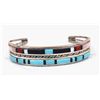 Image 1 : Zuni Sterling Inlay Bracelet by J. W. Mahooty