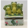 Image 1 : Porcelain Frog Trinket Box ''See No Evil, Hear No..