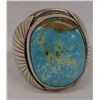 Image 1 : Navajo Silver Turquoise Ring by A. Largo, Size 13