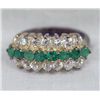 Image 3 : Sterling Bracelet, Earrings & Ring, Emeralds, CZ's