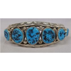 Navajo Sterling Turquoise Bracelet - W. Manygoats