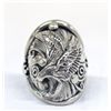 Image 2 : Navajo Sterling Eagle Ring, Size 8.5 by E. Hoskey
