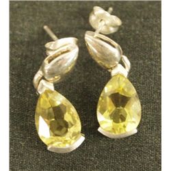 Sterling Silver & Peridot Earrings