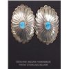 Image 1 : Navajo Sterling Turquoise Concho Earrings
