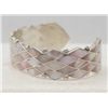 Image 2 : Zuni Silver Mother of Pearl Bracelet by S. Wallace