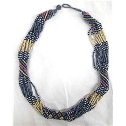 Multi-Strand Woven Beaded Necklace