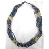 Image 1 : Multi-Strand Woven Beaded Necklace