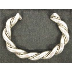 Navajo Old Pawn Heavy Silver Guard Bracelet