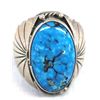 Image 1 : Navajo Silver Turquoise Ring by P. McCray Sz 11.25