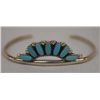 Image 1 : Zuni Silver Turquoise Petit Point Bracelet Bellson