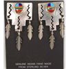 Image 1 : Navajo Sterling Inlay Clip-On Earrings