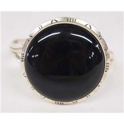 Navajo Sterling Onyx Bracelet by Virgil Chee