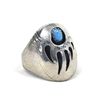 Image 1 : Navajo Silver Turquoise Ring by Jack Tom, Sz 12.25