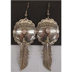 Navajo Sterling Pink Mother of Pearl Earrings