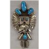 Image 1 : Navajo Silver Turquoise Kachina Pin, Tommy Singer