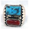 Image 1 : Navajo Silver Turquoise Ring, Size 12.5, A. Largo