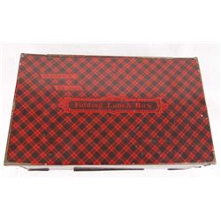 Vintage Folding Tin Lithographed Lunch Box