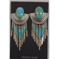 Quoc Turquoise Company Sterling Turquoise Earrings