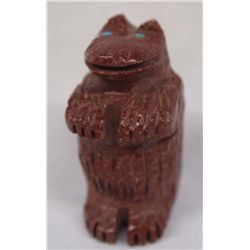 Zuni Carved Bear Fetish, Turquoise Eyes