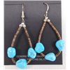 Image 1 : Navajo Turquoise Nugget and Heishi Bead Earrings