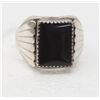Image 1 : Navajo Sterling Onyx Ring, Size 13