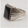 Image 2 : Navajo Sterling Onyx Ring, Size 13