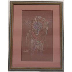 Hopi Original Drawing - Peter Shelton Paayawma III