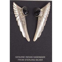 Navajo Sterling Onyx Earrings