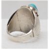 Image 3 : Navajo Sterling Turquoise & Coral Ring, Sz 12 1/2