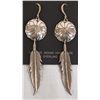 Image 1 : Navajo Sterling Feather Dangle Earrings - Becenti