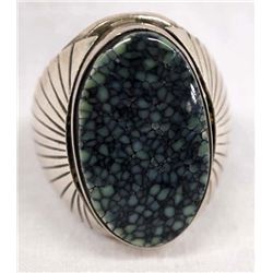 Navajo Sterling Manassa Turquoise Ring Sz 12.5