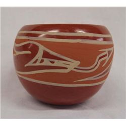 Santa Clara Traditional Avanyu Bowl signed Marie
