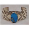 Image 1 : Navajo Sterling Turquoise Bracelet by Jerry Roan