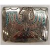 Image 1 : Navajo Sterling Turquoise Coral Buckle by Nezzie