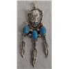 Image 2 : Navajo Sterling Turquoise Buffalo Necklace